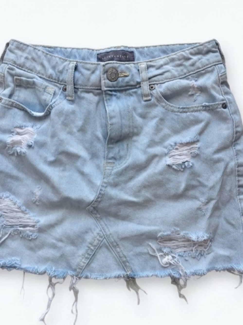 Y2k Distressed Denim Mini Skirt